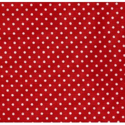 Patchwork Fabric  Red with White Spot